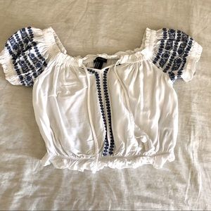 Off The Shoulder Embroidered Blouse